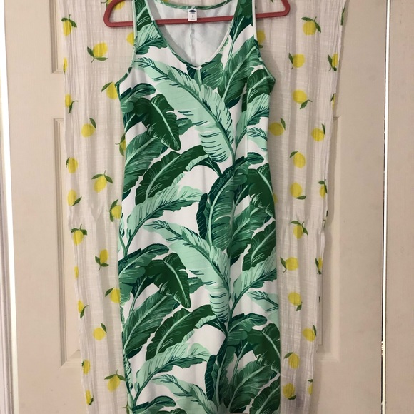 Old Navy Dresses & Skirts - OLD NAVY PONTE PALM PRINT MIDI DRESS SZ S